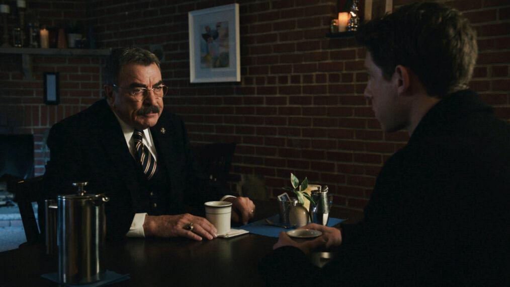 Tom Selleck as Frank Reagan and Will Hochman as Joe Hill in 'Blue Bloods' Season 14 Episode 4