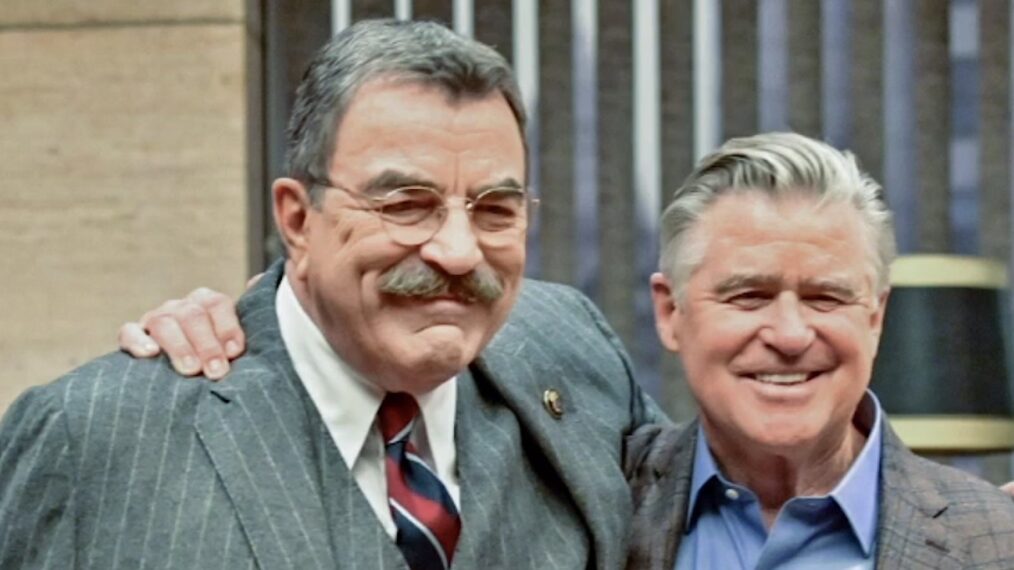 Tom Selleck and Treat Williams on set of 'Blue Bloods'
