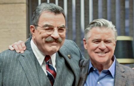 Tom Selleck and Treat Williams on set of 'Blue Bloods'