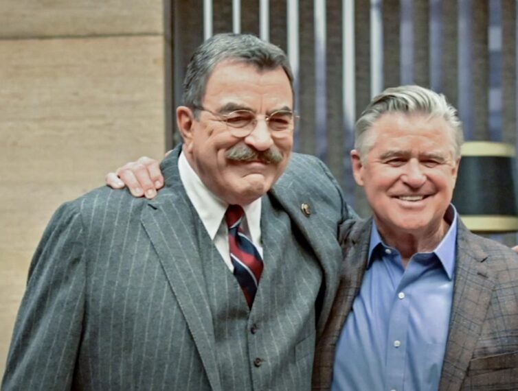 Tom Selleck and Treat Williams on set of 'Blue Bloods'