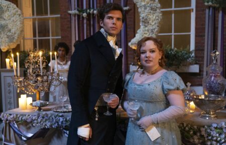 Luke Newton and Nicola Coughlan in 'Bridgerton' Season 3