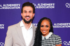 Bryan Abasolo and Rachel Lindsay attend the Alzheimer's Association Peace of Mind Luncheon at The Beverly Hills Hotel on November 09, 2023