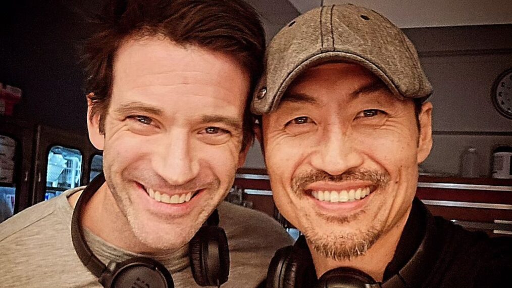 Colin Donnell and Brian Tee on 'Chicago Med' set