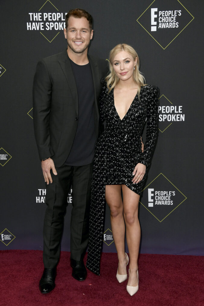 Colton Underwood and Cassie Randolph attend the 2019 E! People's Choice Awards at Barker Hangar on November 10, 2019 in Santa Monica, California.