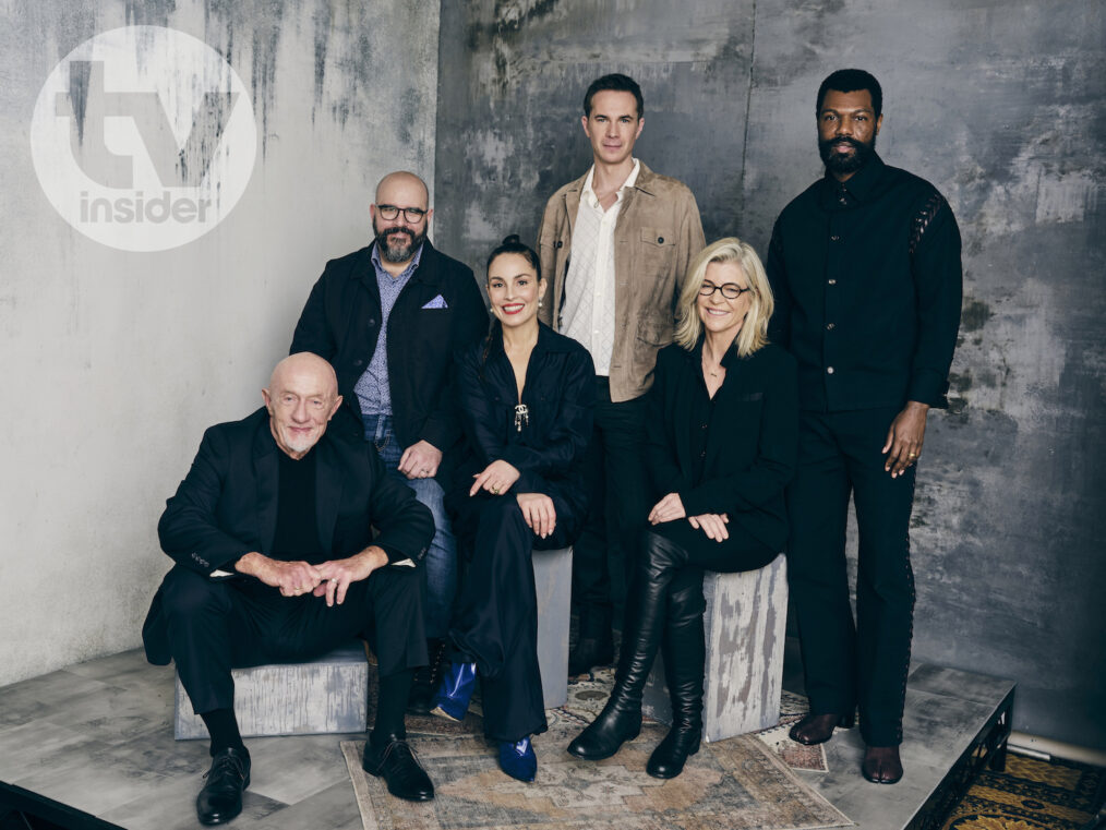 'Constellation' stars and executive producers Jonathan Banks, Peter Harness, Noomi Rapace, James D'Arcy, Michelle MacLaren and Will Catlett at TCA
