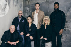 'Constellation' stars and executive producers Jonathan Banks, Peter Harness, Noomi Rapace, James D'Arcy, Michelle MacLaren and Will Catlett at TCA