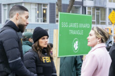 Zeeko Zaki as Special Agent Omar Adom ‘OA’ Zidan, Missy Peregrym as Special Agent Maggie Bell, and Kate Loprest as Congresswoman DiLillo — 'FBI' Season 6 Episode 4