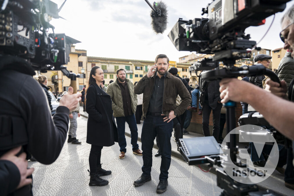 Vinessa Vidotto as Special Agent Cameron Vo, Quincy Dunn-Baker as Eli Dawson, and Luke Kleintank as Special Agent Scott Forrester — Behind the Scenes of 'FBI: International' Season 6 Episode 7