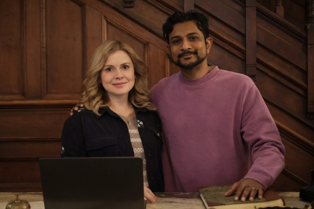 Rose McIver and Utkarsh Ambudkar for 'Ghosts' Season 3