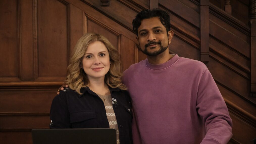 Rose McIver and Utkarsh Ambdukar in 'Ghosts' Season 3