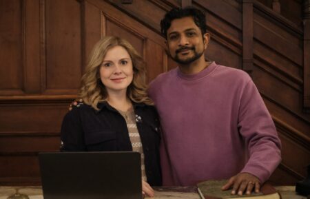 Rose McIver and Utkarsh Ambdukar in 'Ghosts' Season 3