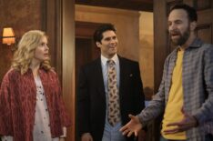 Rose McIver, Asher Grodman, and Jon Glaser in 'Ghosts' Season 3