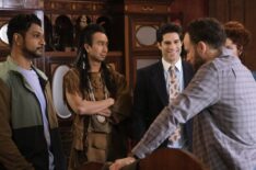 Utkarsh Ambudkar, Roman Zaragoza, Asher Grodman, Rebecca Wisocky, and Jon Glaser in 'Ghosts' Season 3