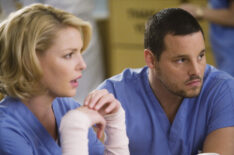 Katherine Heigl as Izzie Stevens and Justin Chambers as Alex Karev in 'Grey's Anatomy'
