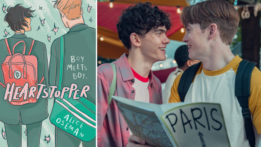 'Heartstopper' book, Joe Locke as Charlie Spring and Kit Connor as Nick Nelson in 'Heartstopper'