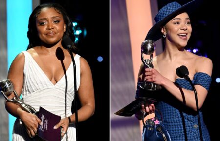 Quinta Brunson and India Ria Amarteifio at the 2024 NAACP Image Awards