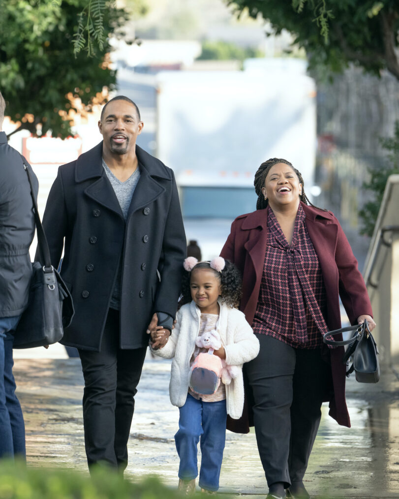 Jason George, Janai Kaylani, and Chandra Wilson on 'Grey's Anatomy'