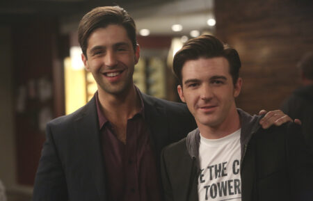 Josh Peck and Drake Bell on set of 'Grandfathered' Season 1