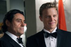 Ian McShane as Silas and Christopher Egan as David in 'Kings'