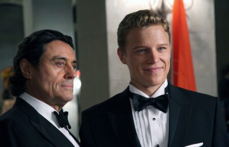 Ian McShane as Silas and Christopher Egan as David in 'Kings'