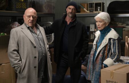 Dean Norris as Randall Stabler, Christopher Meloni as Det. Elliot Stabler, Ellen Burstyn as Bernadette Stabler — 'Law & Order: Organized Crime' Season 4 Episode 8