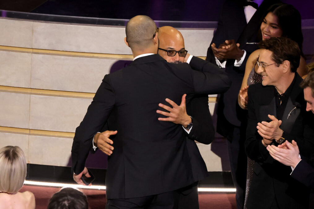 Cord Jefferson accepts the Best Adapted Screenplay award for 