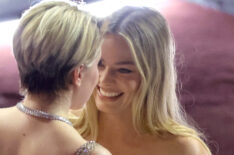 Greta Gerwig and Margot Robbie in the audience during the 96th Annual Academy Awards at Dolby Theatre on March 10, 2024 in Hollywood, California.