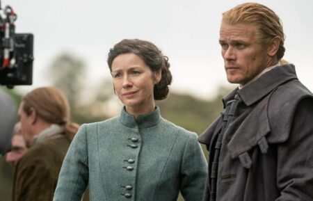 Caitriona Balfe and Sam Heughan behind the scenes of 'Outlander' Season 7, Part 2