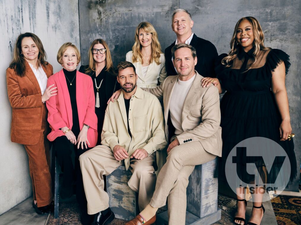 'Palm Royale's Jayme Lemons, Carol Burnett, Katie O'Connell, Ricky Martin, Laura Dern, Josh Lucas, Abe Sylvia, and Amber Chardae Robinson for TV Insider at TCA