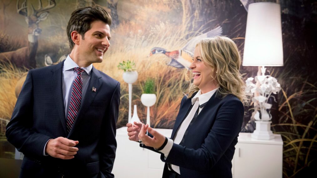 Adam Scott as Ben Wyatt and Amy Poehler as Leslie Knope in 'Parks and Recreation'