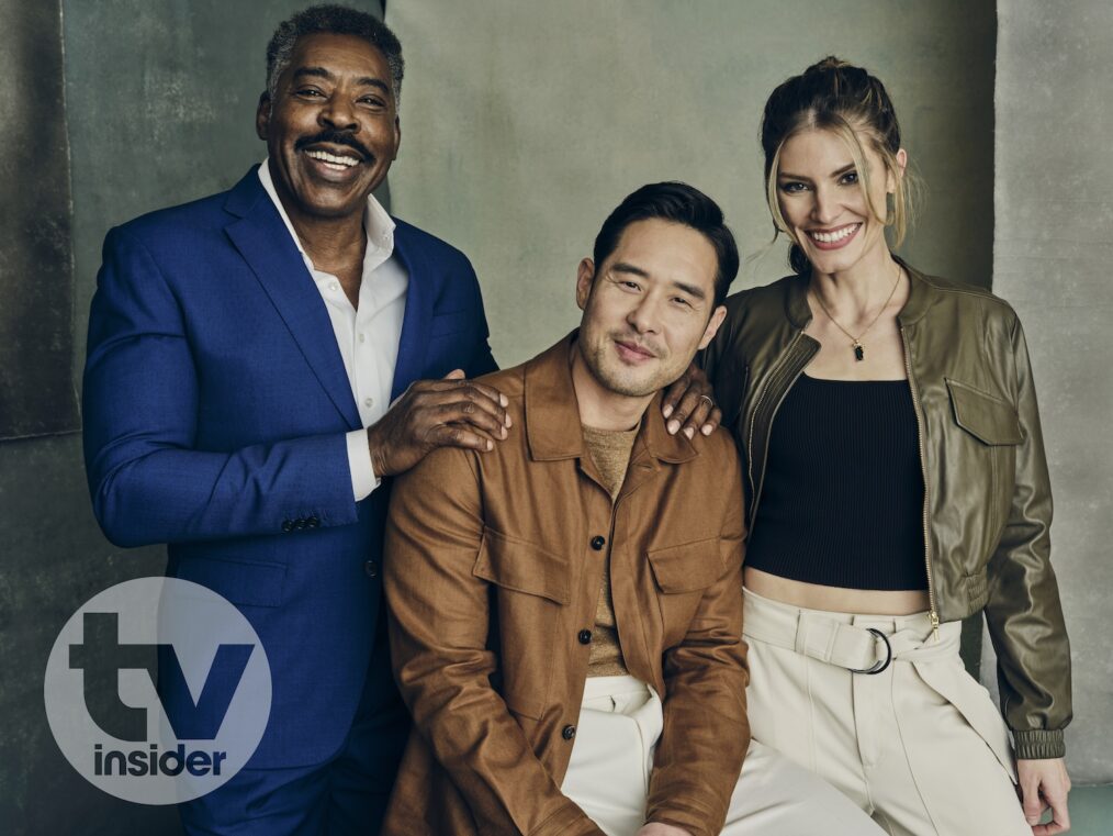 'Night Court' stars Ernie Hudson, Raymond Lee, and Caitlin Bassett for TV Insider at TCA