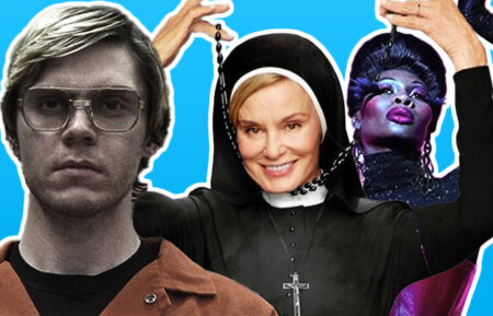 Evan Peters in 'Dahmer;' Jessica Lange in 'American Horror Story: Asylum;' Dominique Jackson in 'Pose'