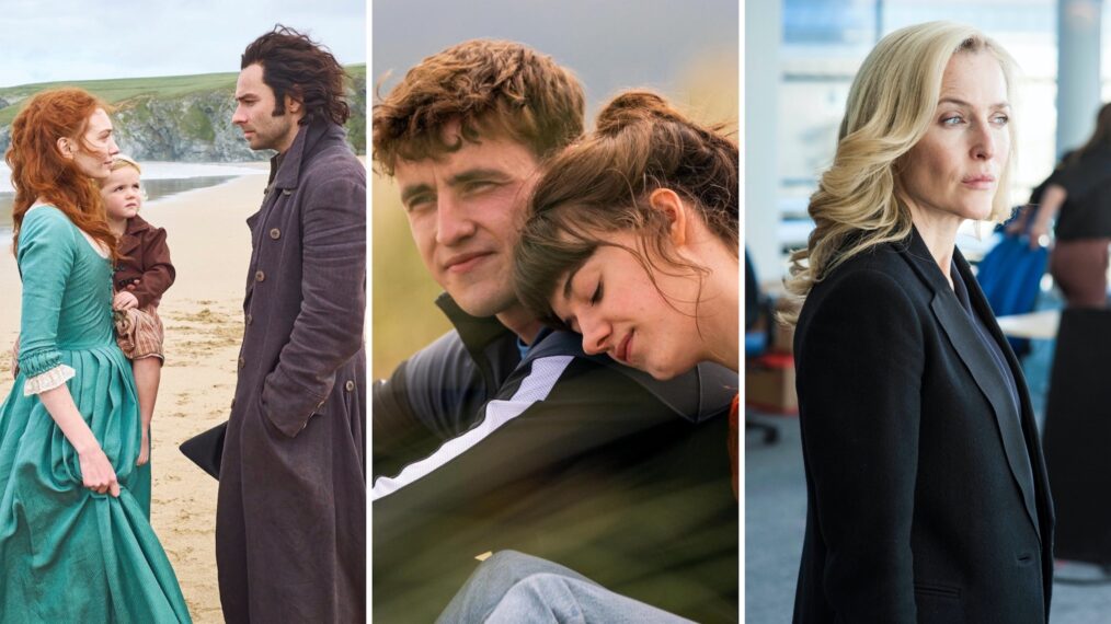 'Poldark' (L), 'Normal People' (C), 'The Fall' (R)