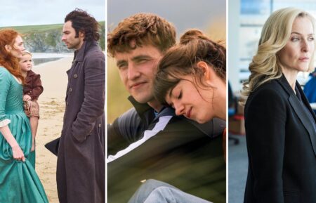 'Poldark' (L), 'Normal People' (C), 'The Fall' (R)