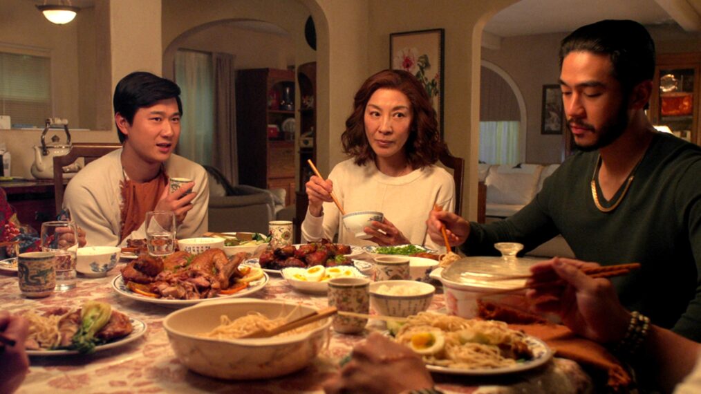 Sam Song Li, Michelle Yeoh, and Justin Chien in 'The Brothers Sun'