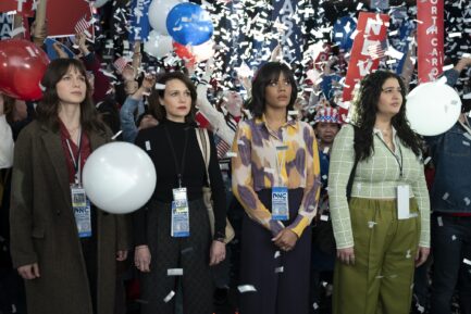Melissa Benoist, Carla Gugino, Christina Elmore, and Natasha Behnam for 'The Girls on the Bus'