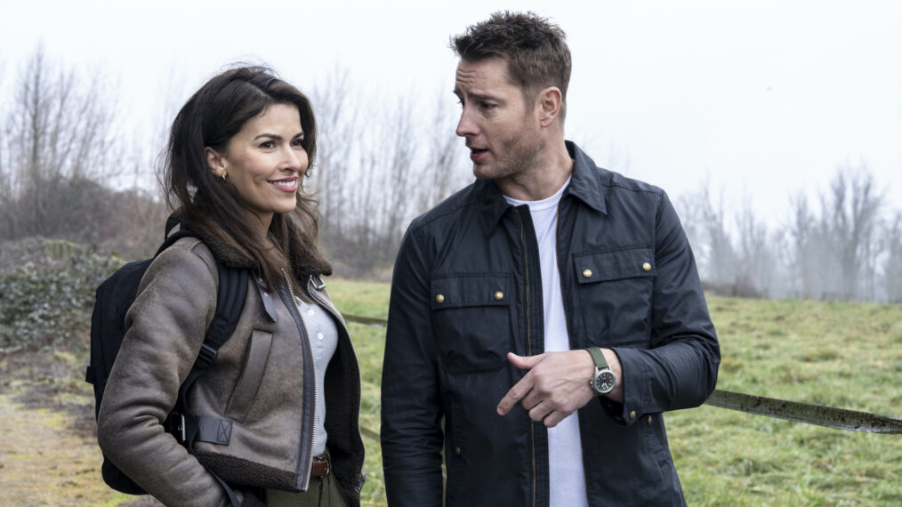 Sofia Pernas as Billie and Justin Hartley as Colter Shaw — 'Tracker' Season 1 Episode 6