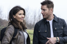 Sofia Pernas as Billie and Justin Hartley as Colter Shaw — 'Tracker' Season 1 Episode 6