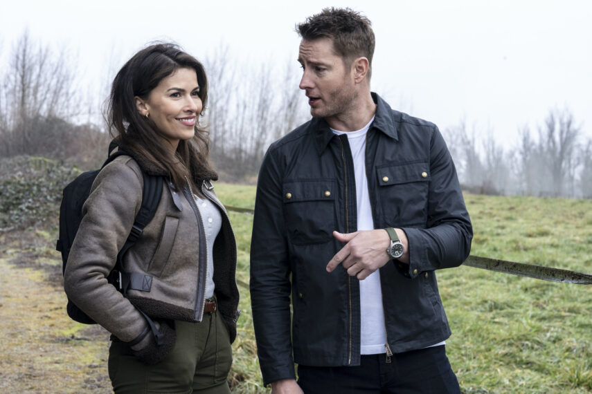 Sofia Pernas as Billie and Justin Hartley as Colter Shaw — 'Tracker' Season 1 Episode 6