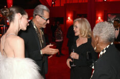 Emilie Livingston, Jeff Goldblum, Jessica Lange and Bethann Hardison attend the 2024 Vanity Fair Oscar Party Hosted By Radhika Jones at Wallis Annenberg Center for the Performing Arts on March 10, 2024 in Beverly Hills, California.