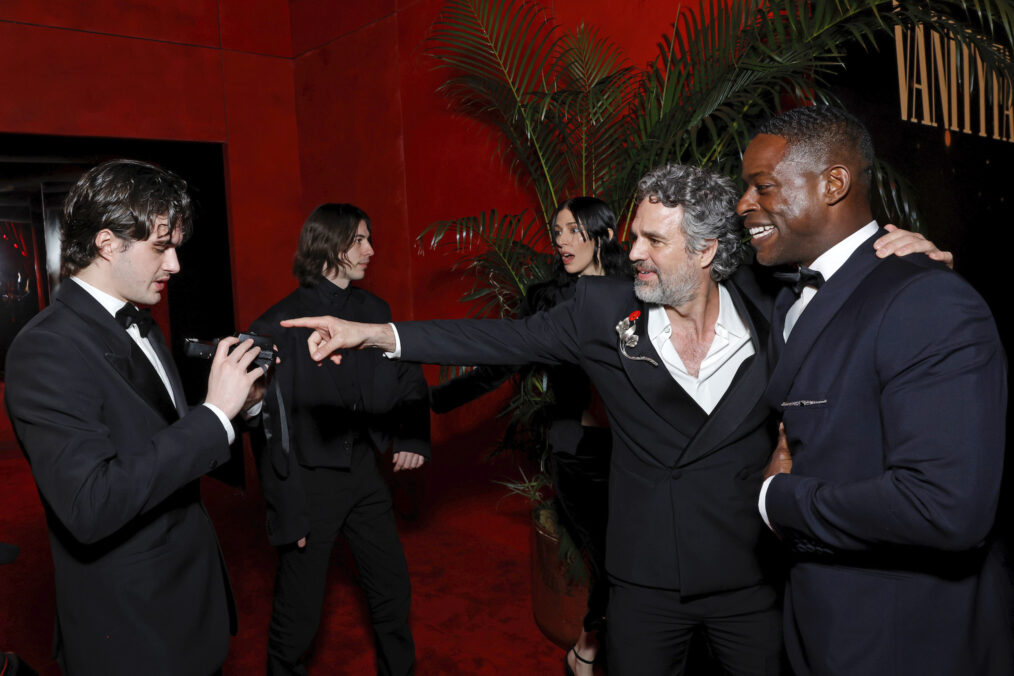 Mark Ruffalo and Sterling K. Brown attend the 2024 Vanity Fair Oscar Party Hosted By Radhika Jones at Wallis Annenberg Center for the Performing Arts on March 10, 2024 in Beverly Hills, California.