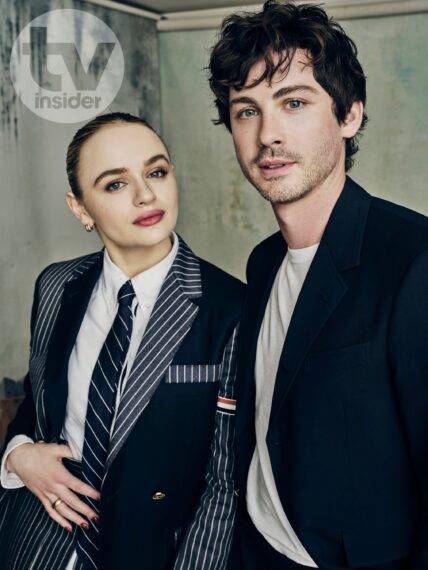 Joey King and Logan Lerman pose for 'We Were the Lucky Ones' at TCA 