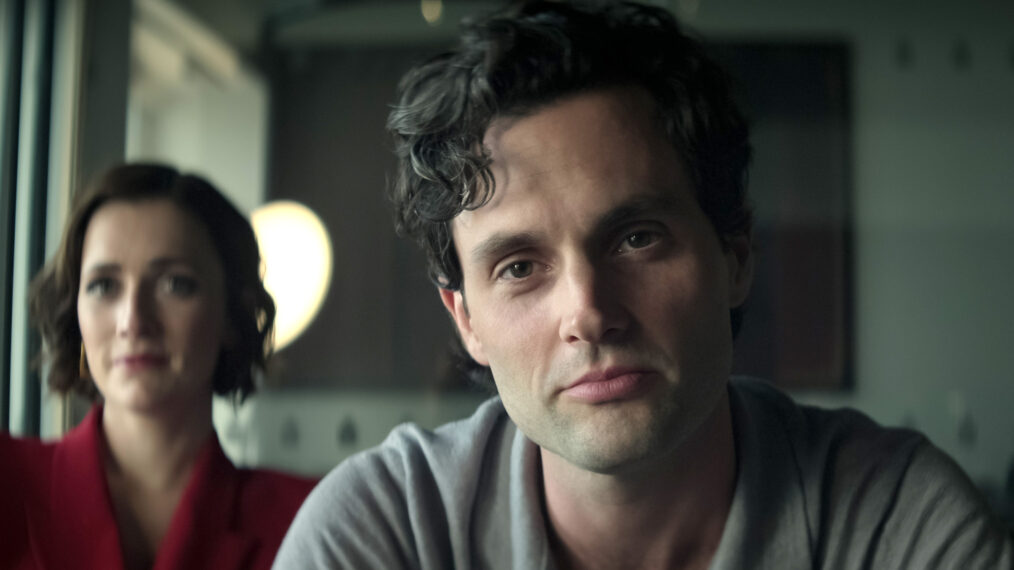 Penn Badgley and Charlotte Ritchie in 'You' Season 4.