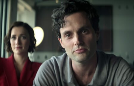 Penn Badgley and Charlotte Ritchie in 'You' Season 4.
