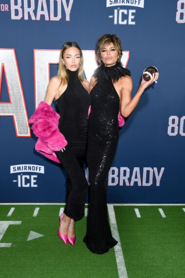 Delilah Belle Hamlin and Lisa Rinna at the premiere of "80 For Brady" held at Regency Village Theatre on January 31, 2023 in Los Angeles, California