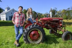 Jonathan Knight and Kristina Crestin in Farmhouse Fixer HGTV