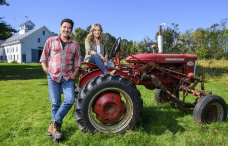 Jonathan Knight and Kristina Crestin in Farmhouse Fixer HGTV