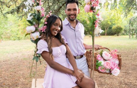 Gabriella Sanon and Stephen Alsvig in Vanderpump Villa