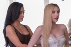 Kim Kardashian as Siobhan Corbyn, Emma Roberts as Anna Victoria Alcott in AHS: Delicate