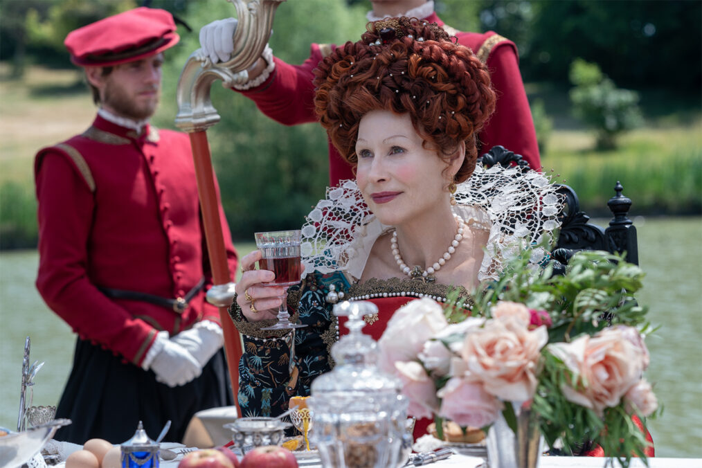 Minnie Driver as Queen Elizabeth I in 'The Serpent Queen' Season 2